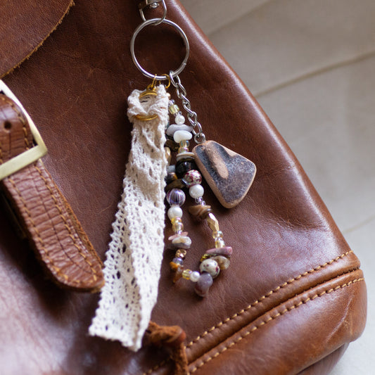 Brown Pottery Bag Charm