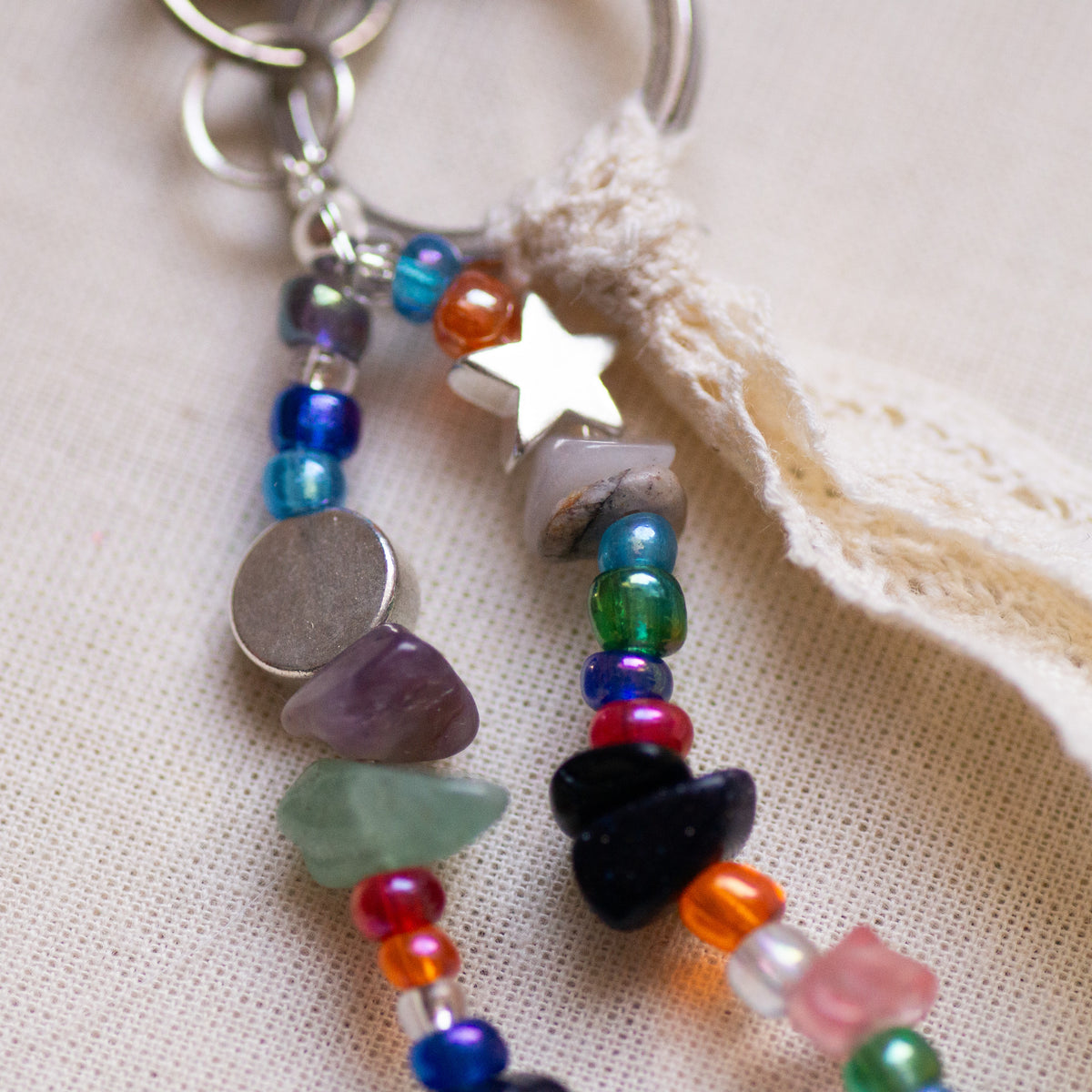 Crystal Bead Bag Charm
