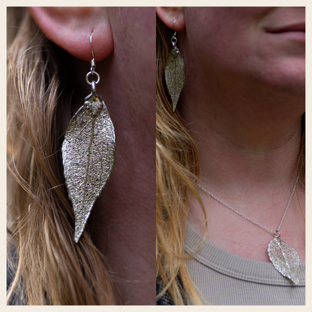 Woodland Leaf Necklace & Earring Set