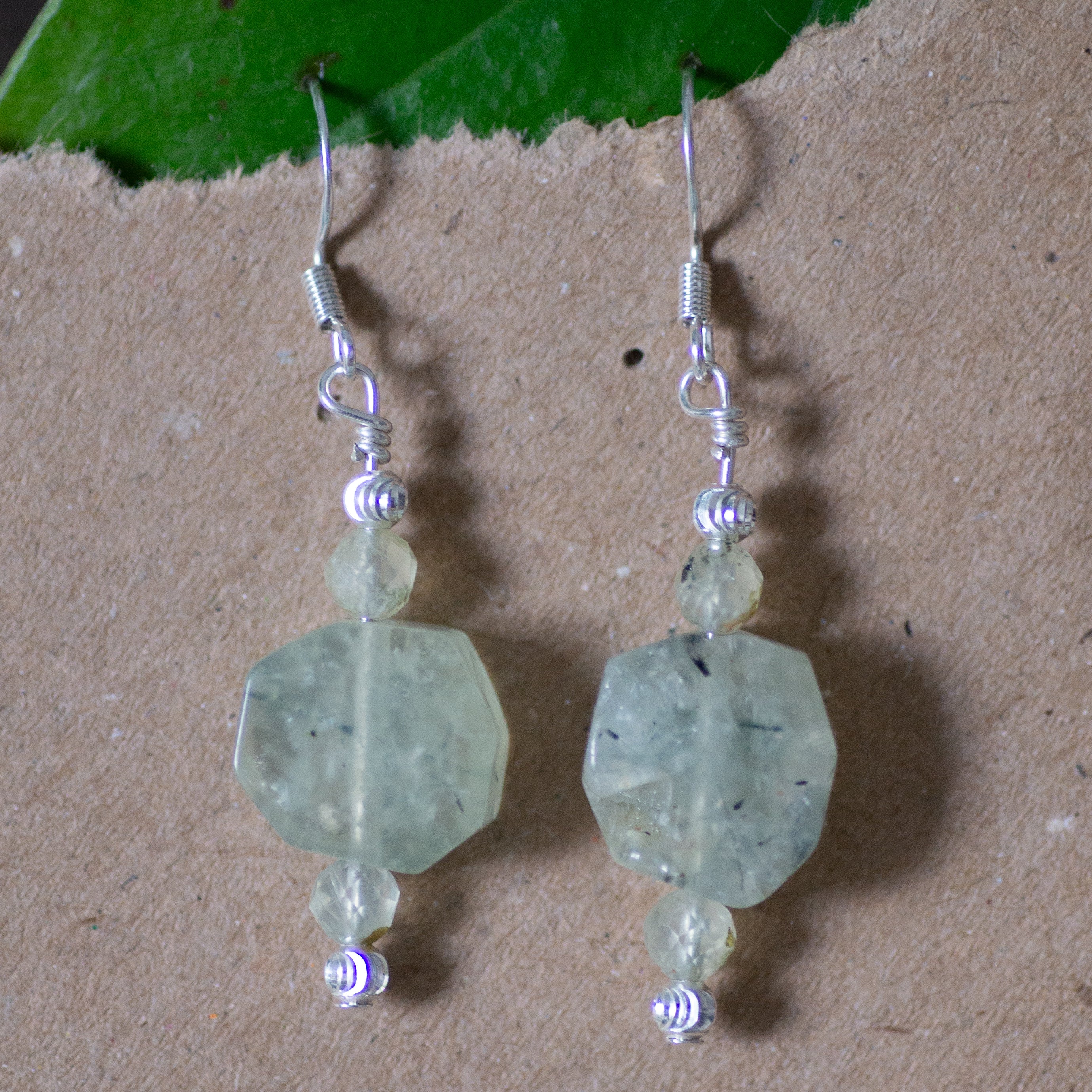 Prehnite Drop Earrings