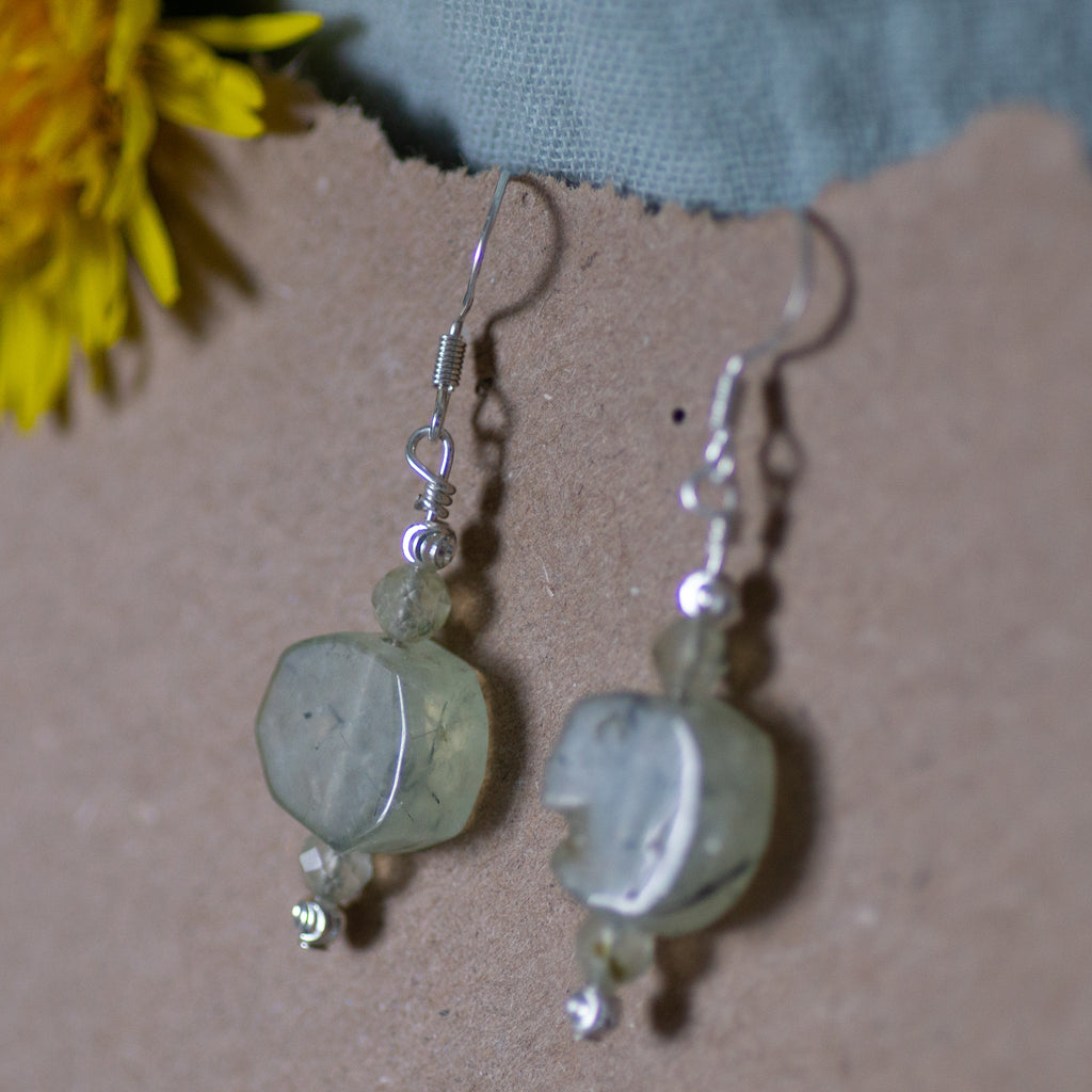 Prehnite Drop Earrings