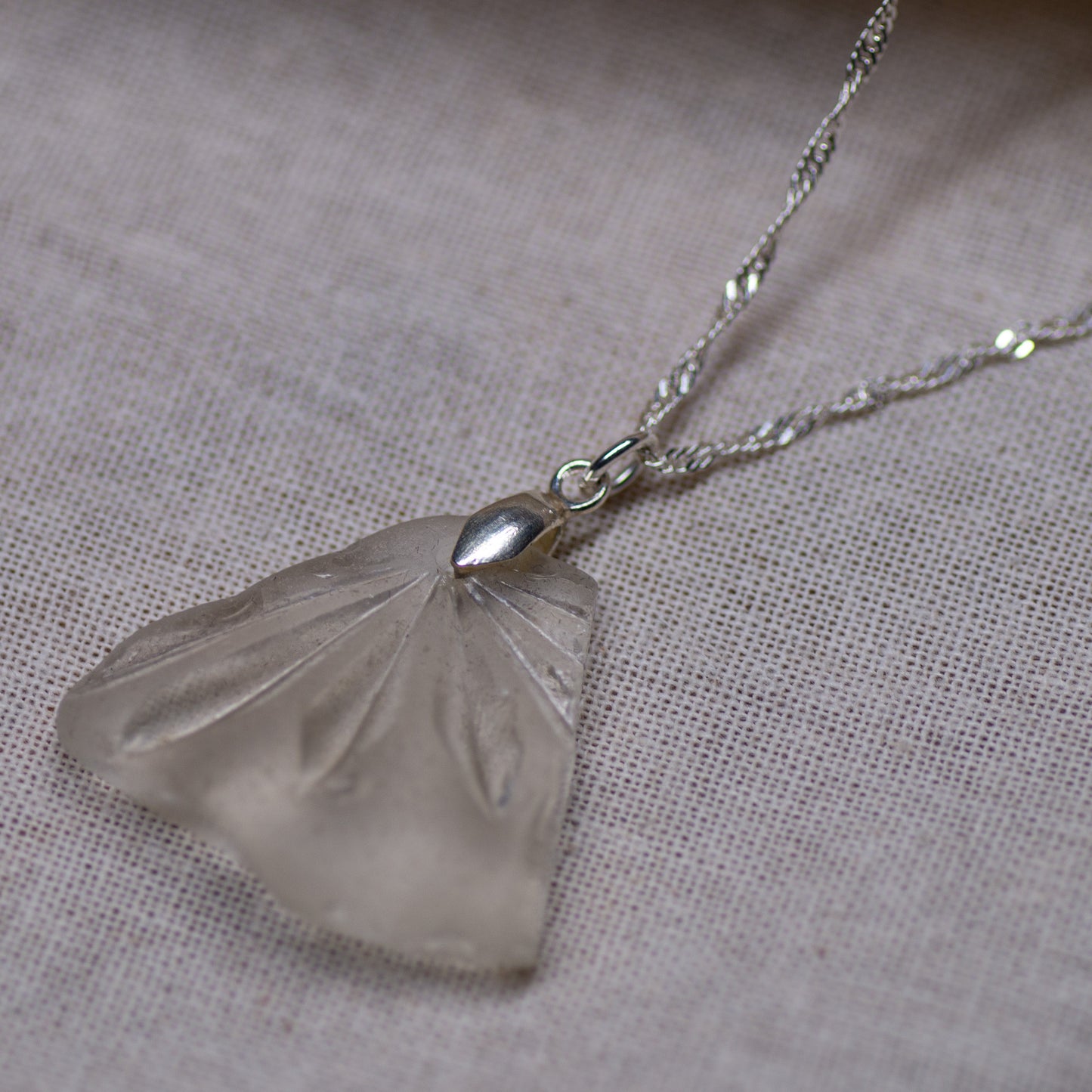 Crystal Sea Glass Sterling Silver Necklace