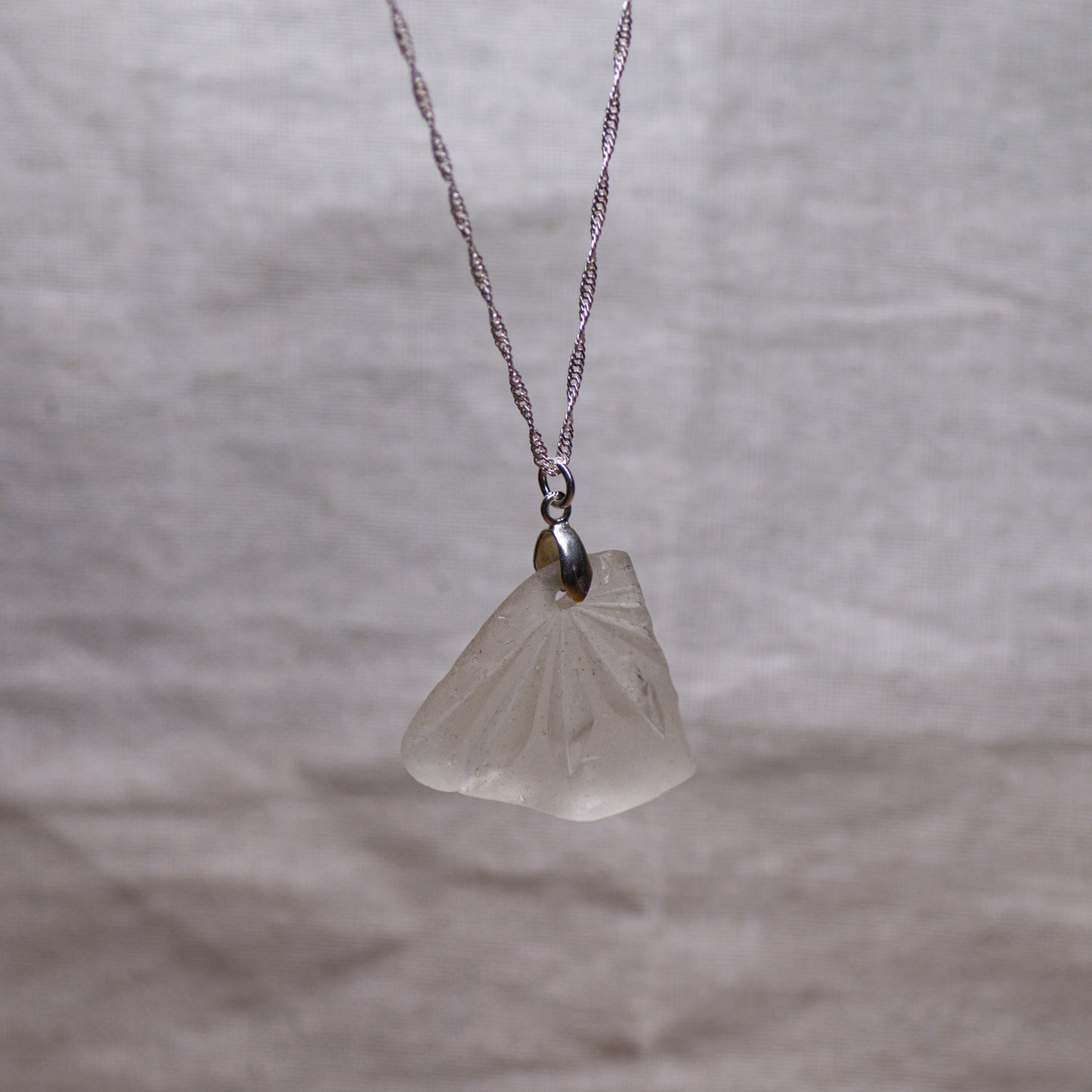 Crystal Sea Glass Sterling Silver Necklace
