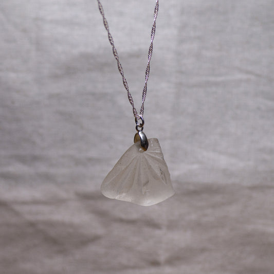 Crystal Sea Glass Sterling Silver Necklace