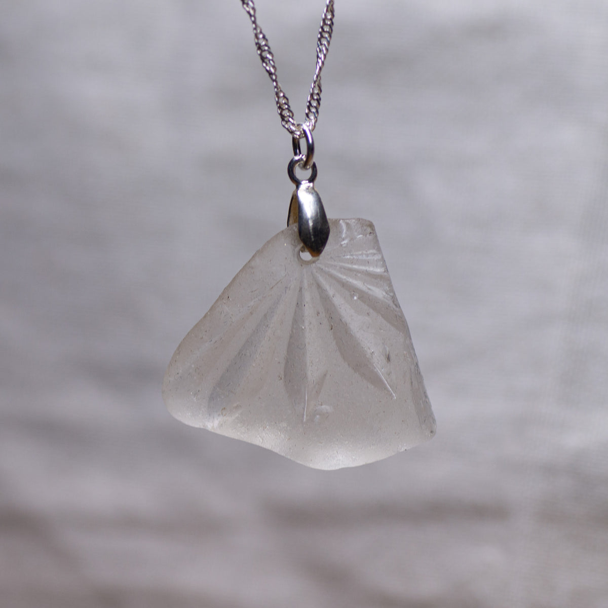 Crystal Sea Glass Sterling Silver Necklace