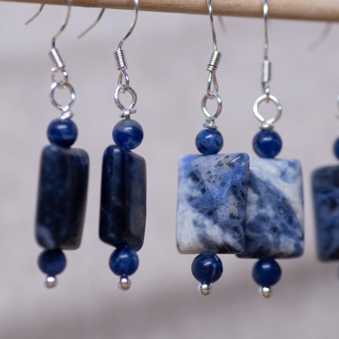 Sodalite Marble Dangle Earrings