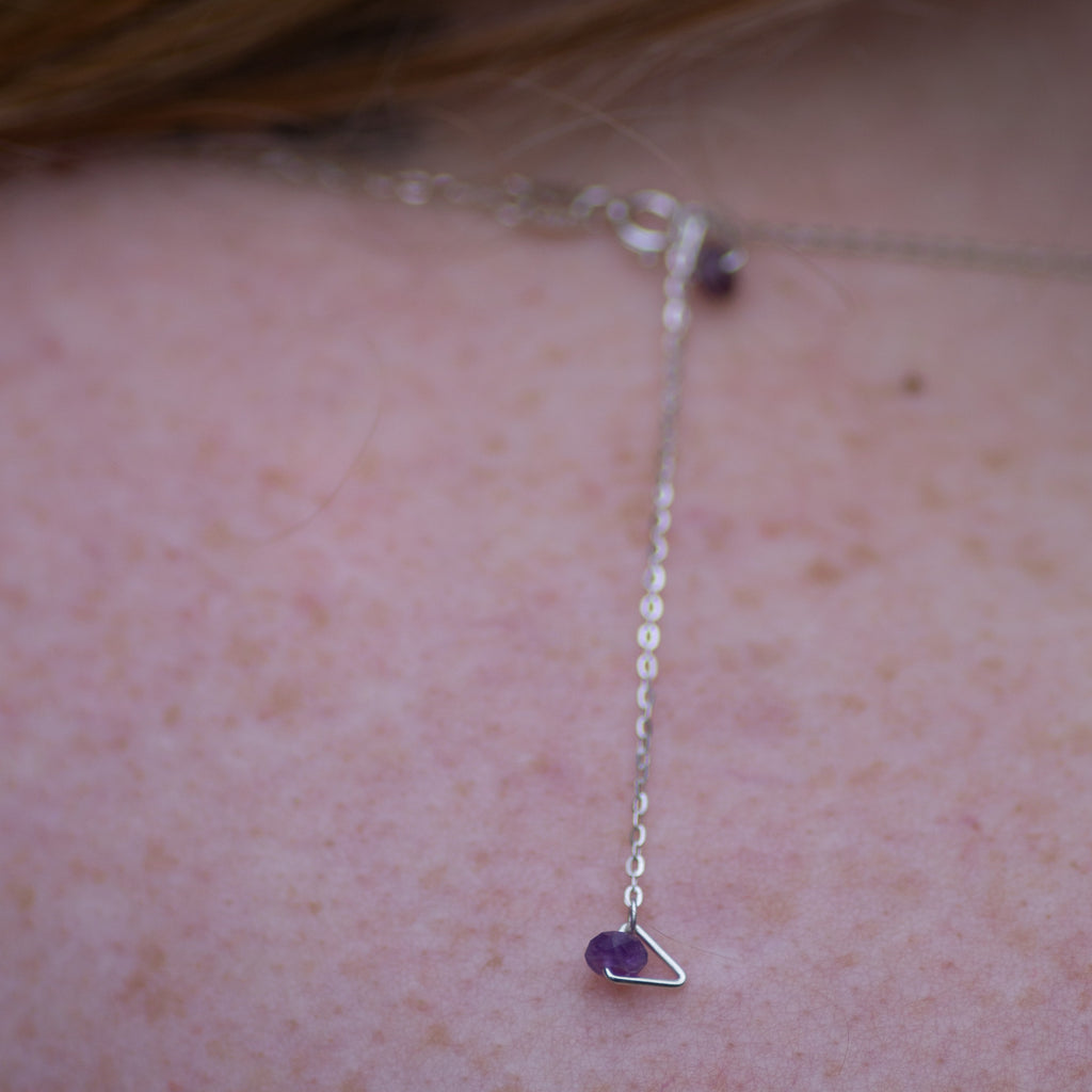 Raw Amethyst Wire Wrapped Necklace