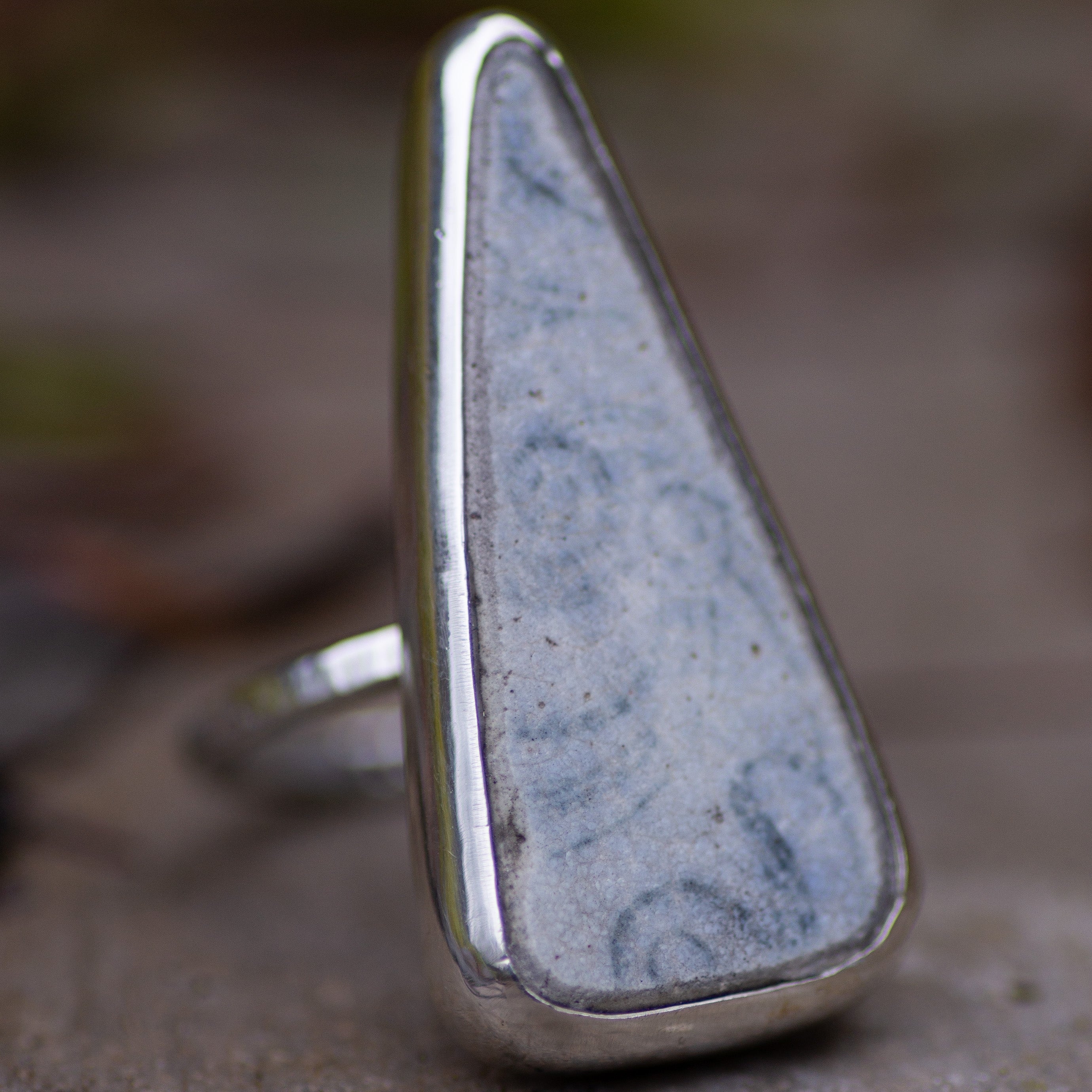 Floral Pottery Statement Ring, Size P/8 (UK/US)