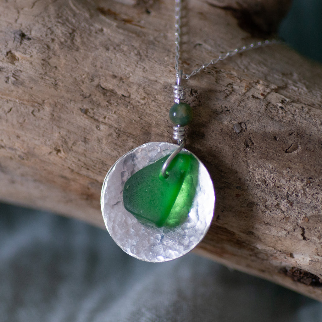 Emerald Tide Sea Glass Necklace