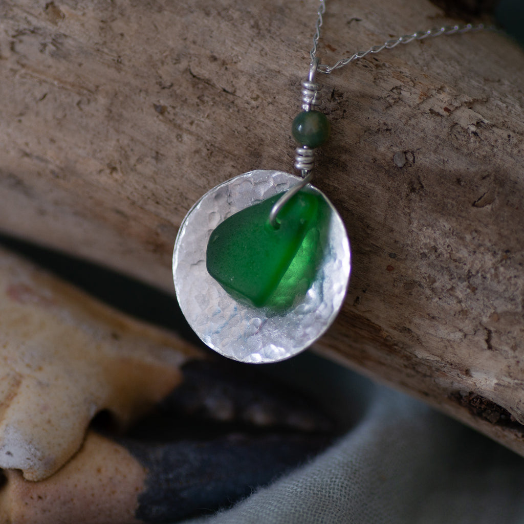 Emerald Tide Sea Glass Necklace