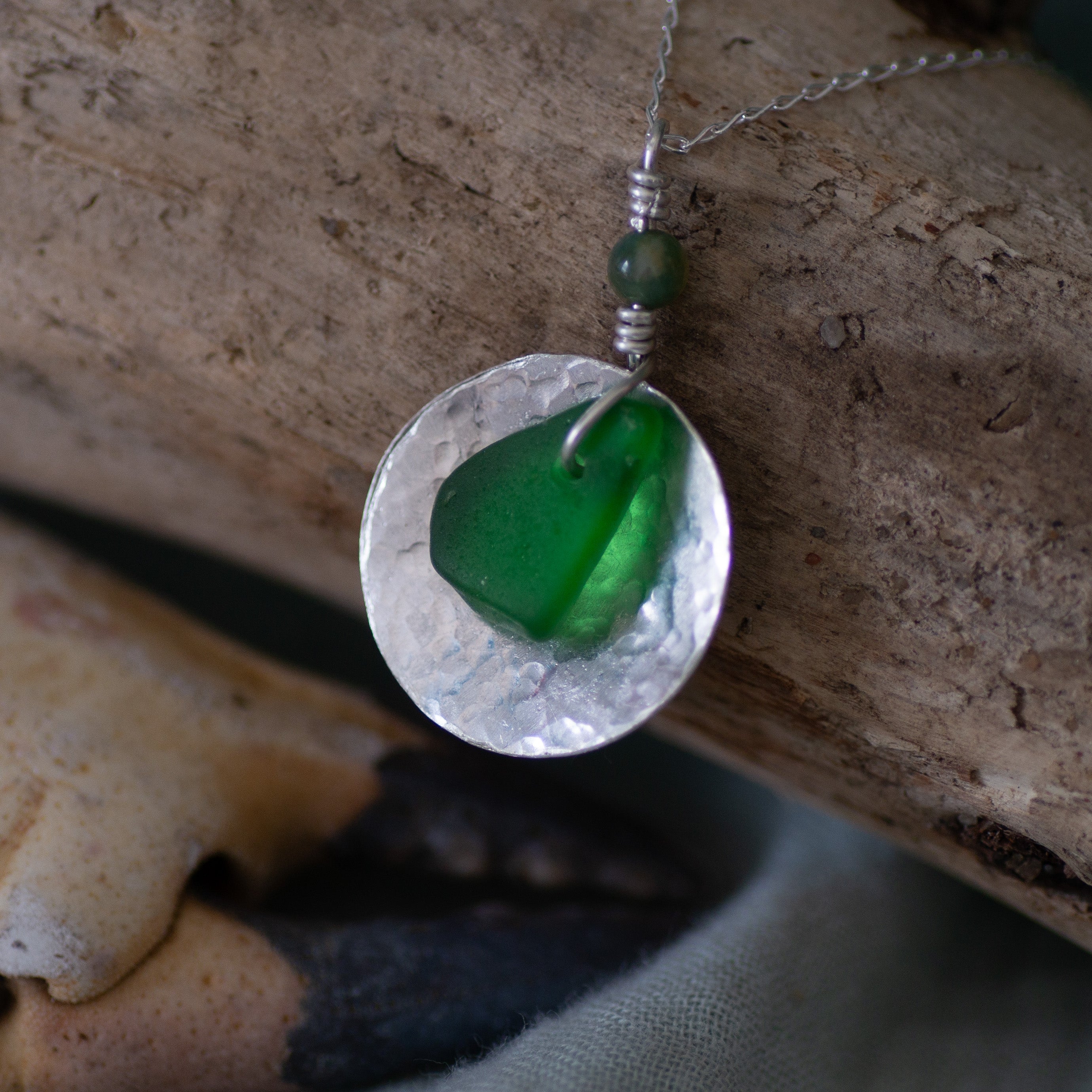 Emerald Tide Sea Glass Necklace