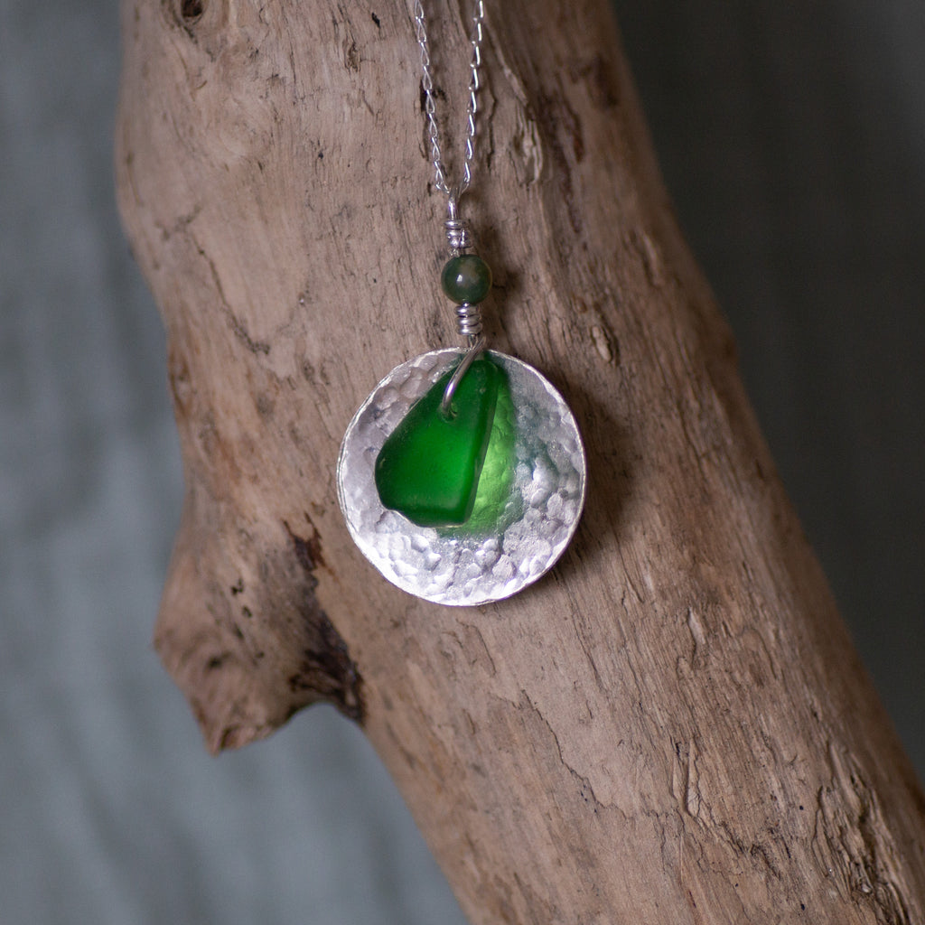 Emerald Tide Sea Glass Necklace