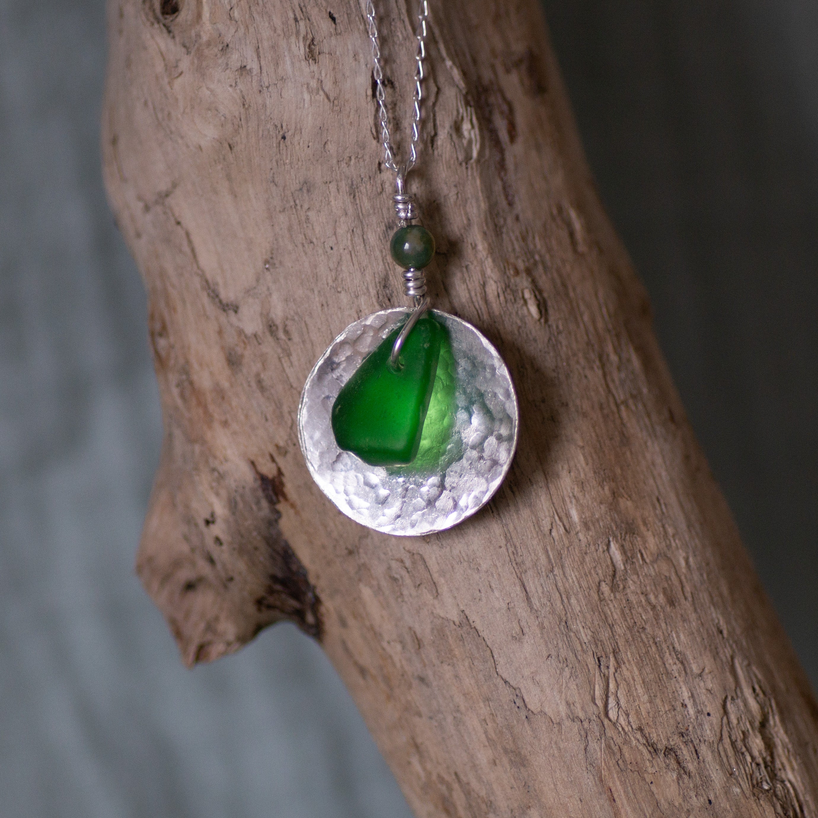 Emerald Tide Sea Glass Necklace