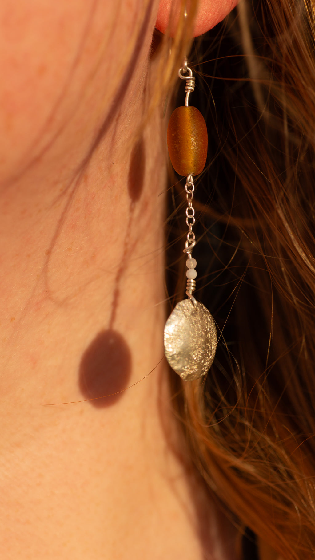 Frosted Bead Dangle Earrings