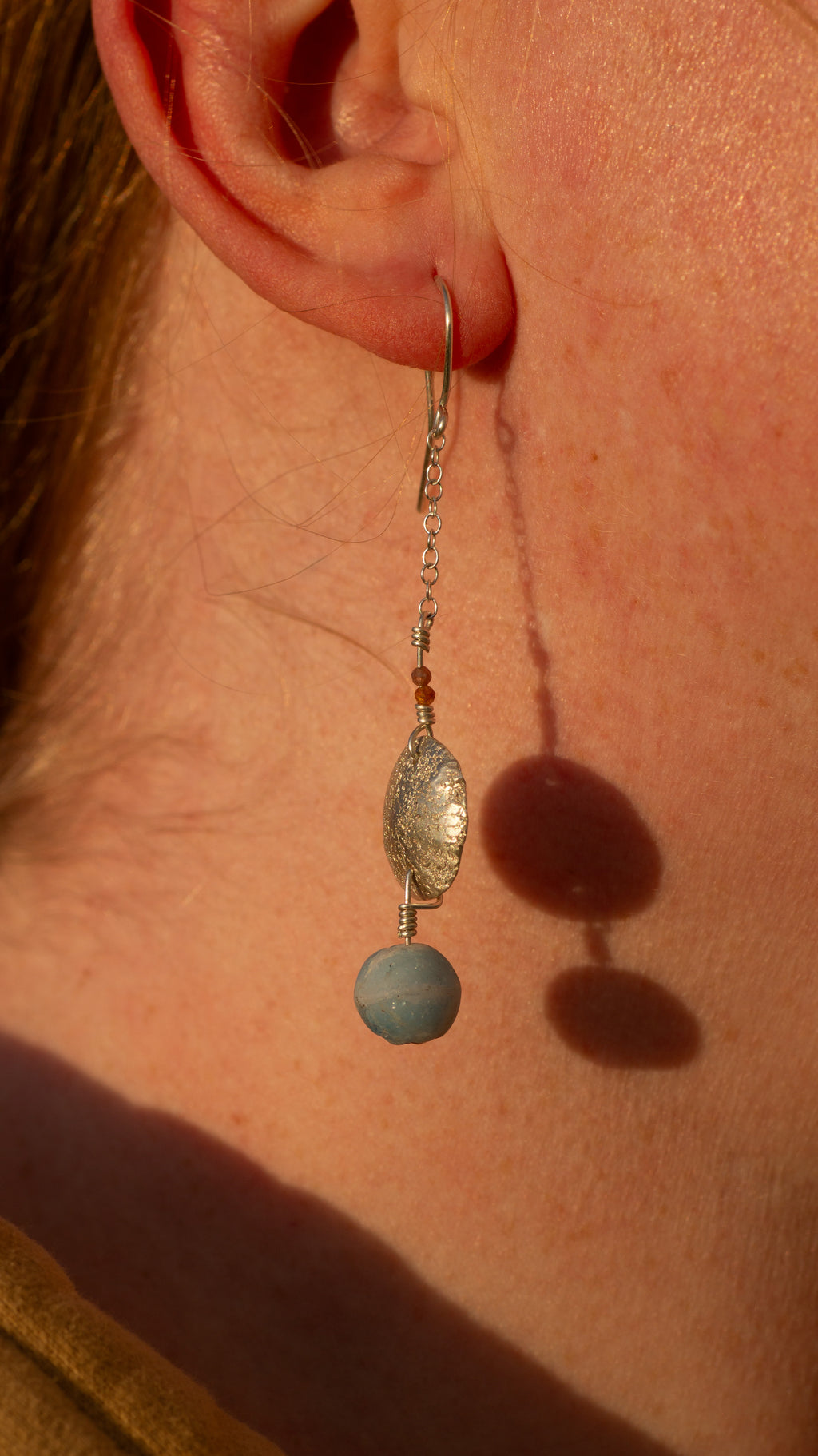 Frosted Bead Dangle Earrings