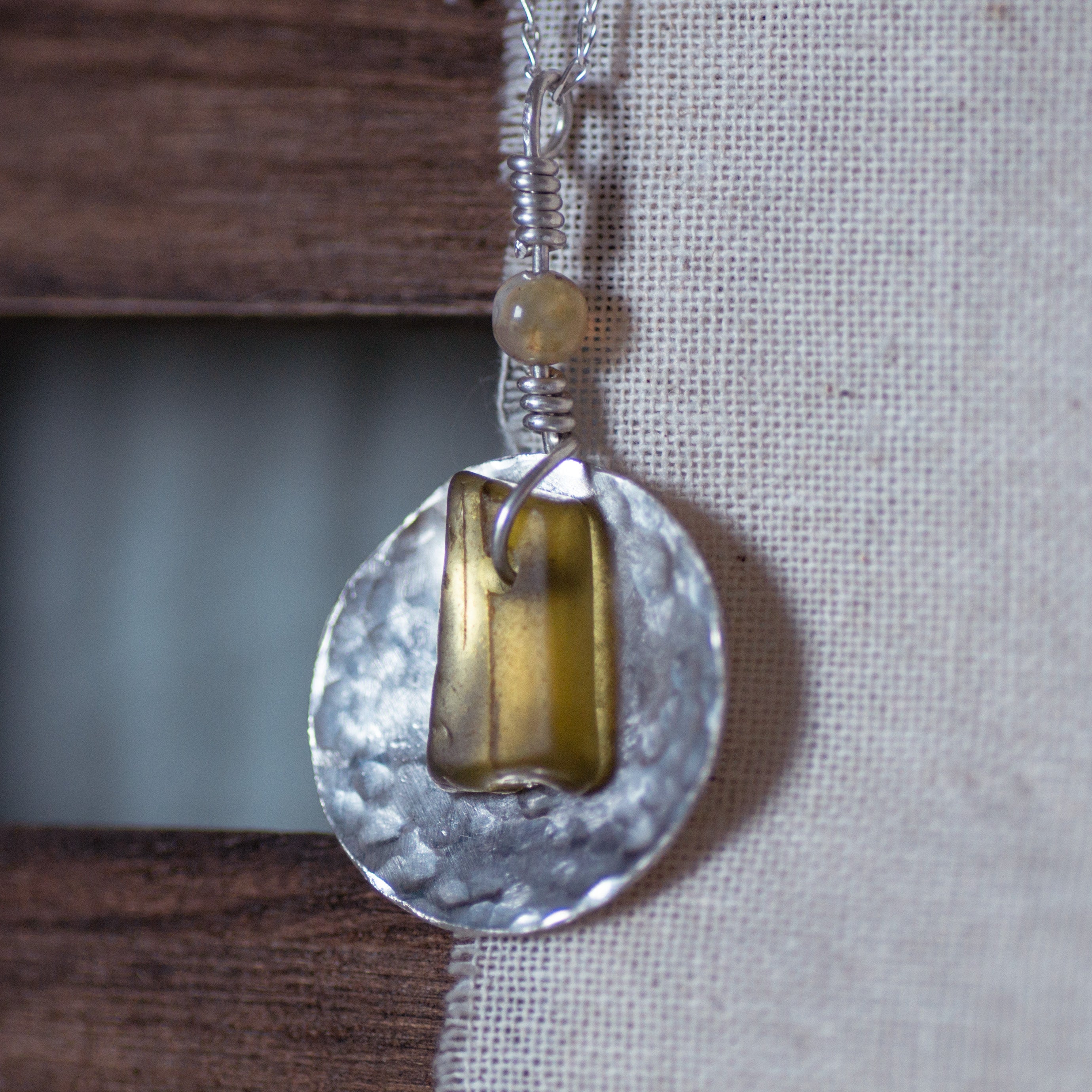 Golden Tide Sea Glass Necklace