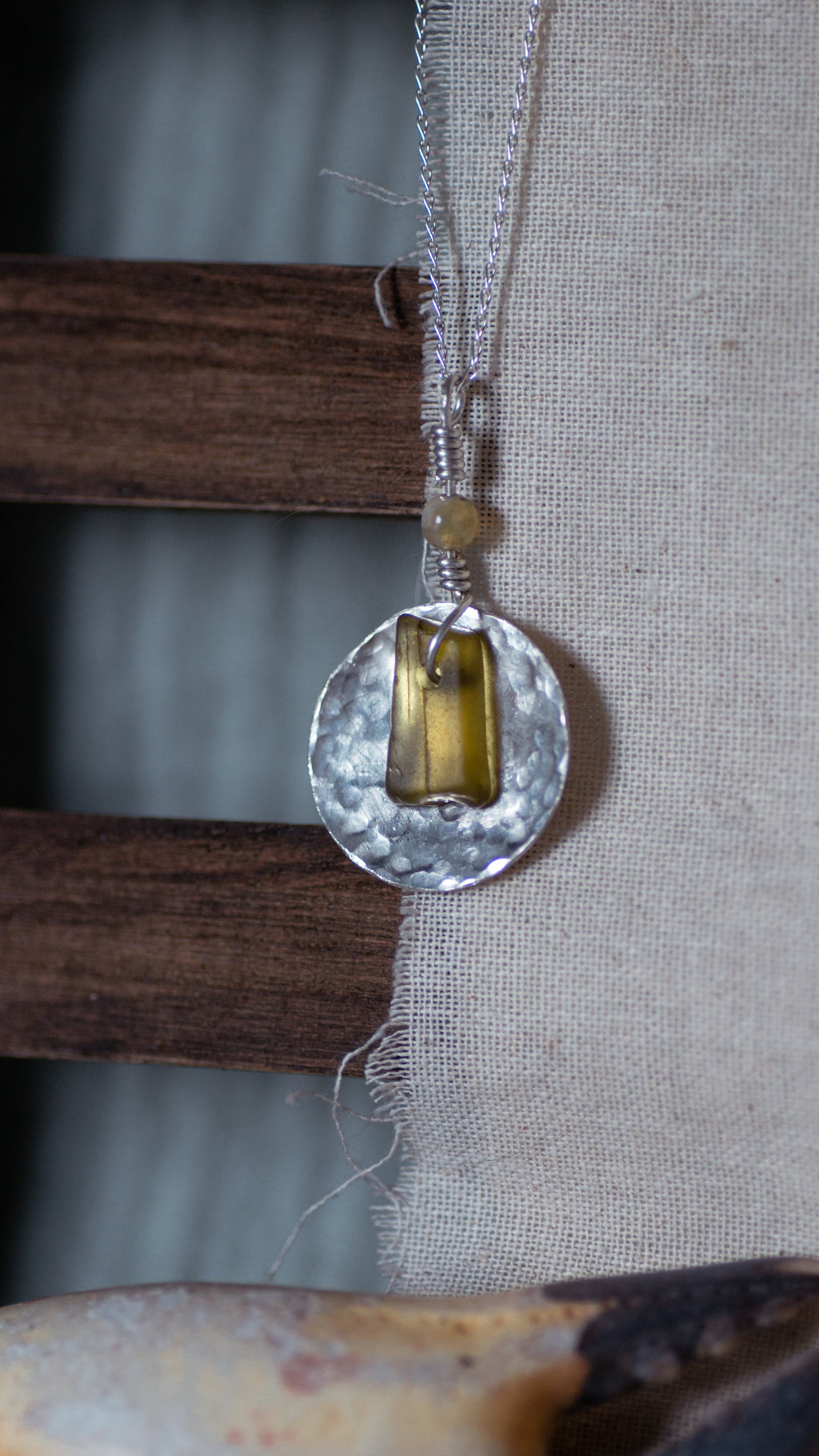 Golden Tide Sea Glass Necklace