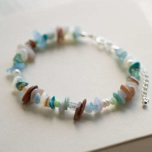 Aquamarine Beaded Bracelet
