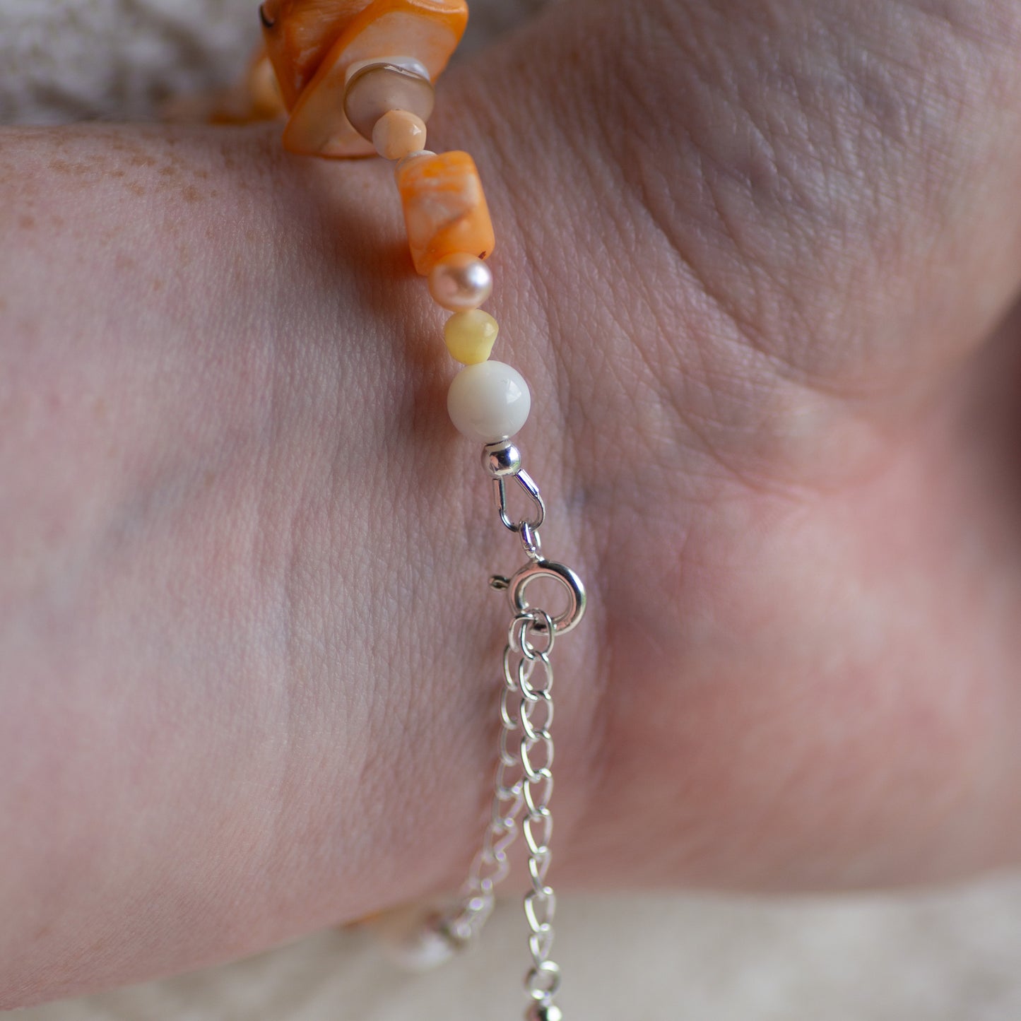 Orange Shell Beaded Bracelet