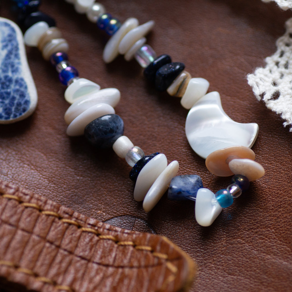 Blue Faded Pottery Bag Charm