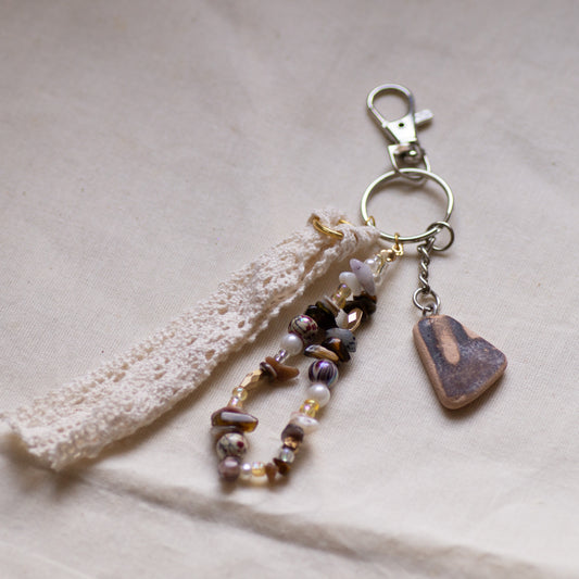 Brown Pottery Bag Charm