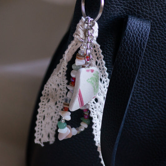 Red & Green Pottery Bag Charm