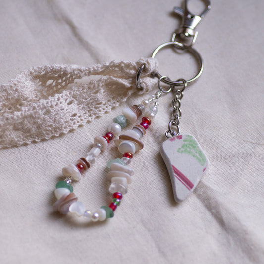 Red & Green Pottery Bag Charm