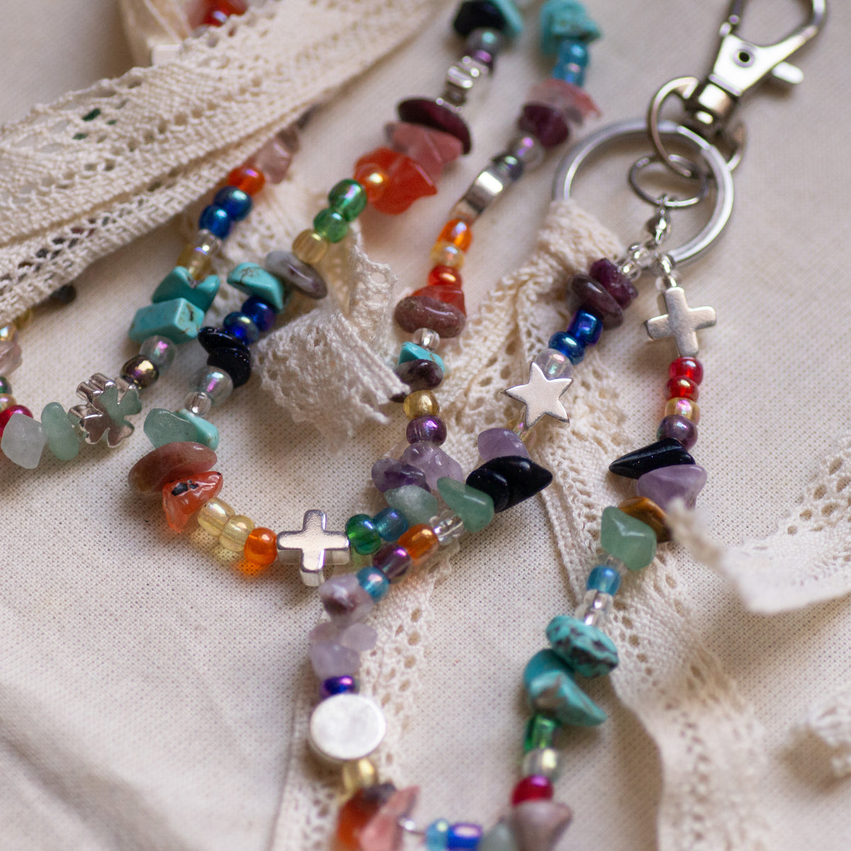 Crystal Bead Bag Charm