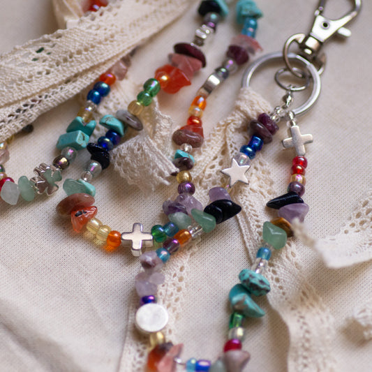 Crystal Bead Bag Charm