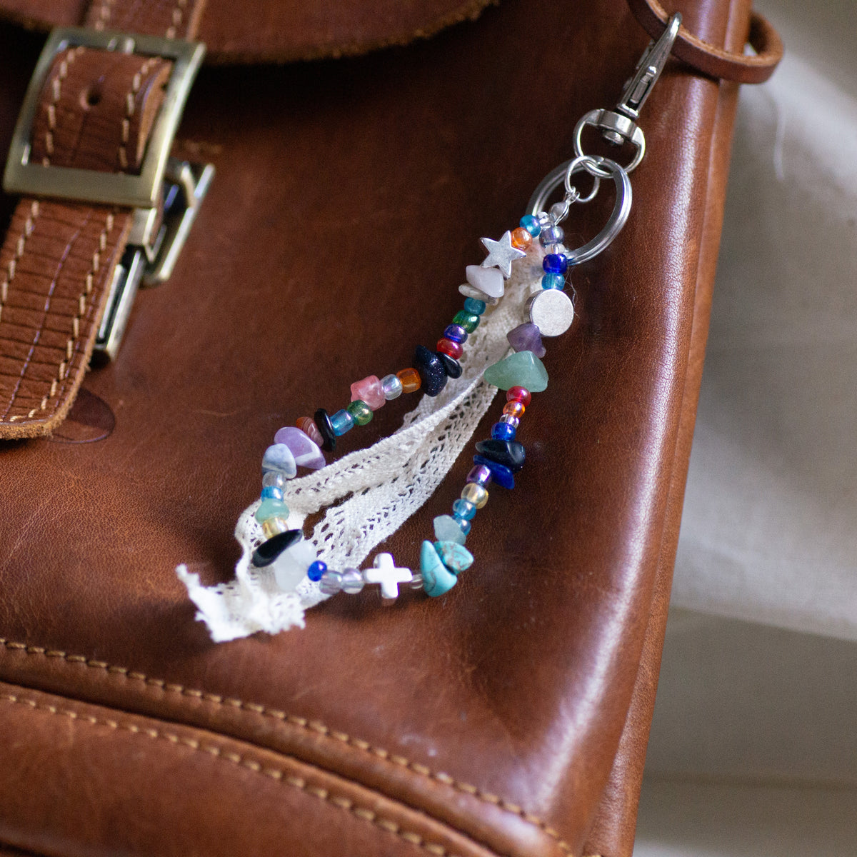 Crystal Bead Bag Charm