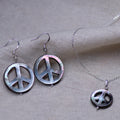 Black Mother of Pearl Necklace and Earring Peace Set